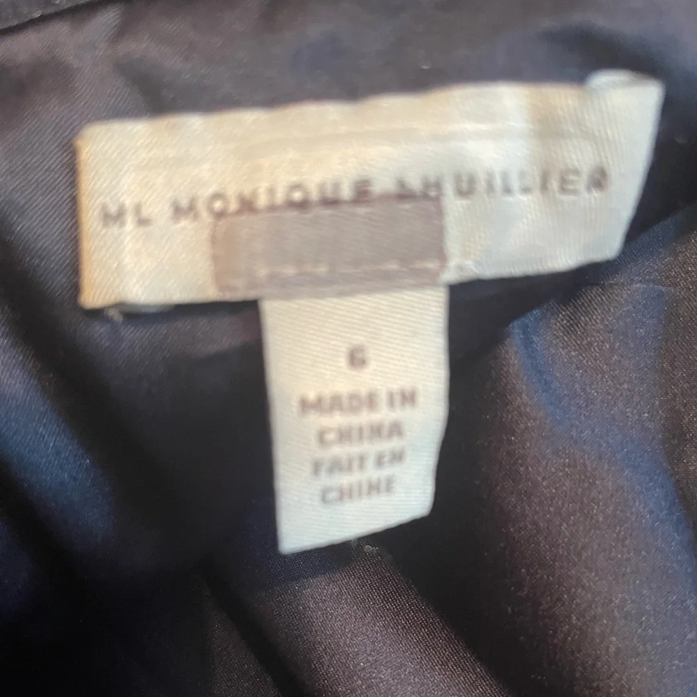 Monique Lhuillier Blue Satin and Lurex Gown Size 6